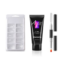 네일연장 폴리젤 세트 02 로즈핑크, 폴리젤 15ml + 연장팁 100p + 듀얼브러시, 1세트