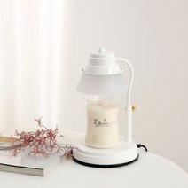 캔들백화점 높낮이 조절 매직 워머 + 디자인 캔들 화이트머스크 300ml 세트, 화이트(워머)