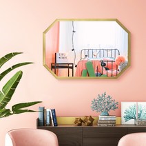 [칼리나아틀리에] 위미러 아뜰리에 골드 인테리어 벽걸이 팔각거울 가로형 중소형, 혼합색상