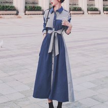 아뗄릭 스웨이드 빅 리본 배색 포인트 셔츠 원피스 00376