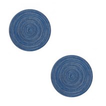 w에이블 감성 원형 테이블 매트 컵받침 2p, 03 파란색, 지름 18cm