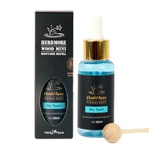 허브모아 우드미니 송풍구 차량용 디퓨저 50ml 리필 + 스틱 세트, 스카이터치, 1세트