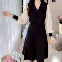 메이첼 스위트 스카프 넥 니트 원피스 00256