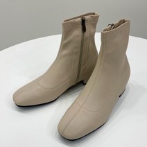 NB 솔린 가죽 삭스스판 앵클부츠 3cm