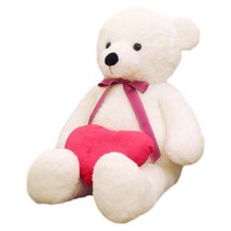 아이보리 빅 베어 대형인형 + 하트쿠션, 아이보리(곰인형), 랜덤발송(하트쿠션), 130cm