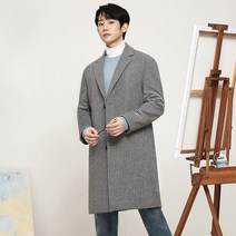 마인드브릿지 남성용 울혼방 하운드 투스 세미 오버 싱글코트 MUCA7101