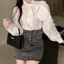 비비에모 심플 스카프넥 블라우스 00583