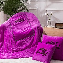 모던한 기본스타일 레터링 쿠션 앤 이불 벨벳, 퍼플