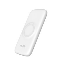 리큐엠 고속 무선충전 흡착 거치대 보조배터리 10000mAh, 화이트, QWP1500