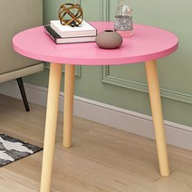 따니네 노르딕 원형 사이드 테이블 1단 60형 ZZ026, 핑크