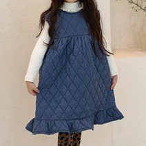 느엘 여아용 잔꽃 본딩 원피스