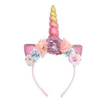 더깔끔 꽃장식 유니콘 헤어밴드, 타입4, 1개