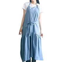 아뚜 화방 꽃가게 바리스타 공방 앞치마, 블루, 1개