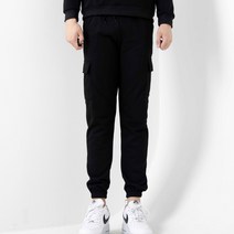 남성용 슬림핏 베이직 카고 조거 트레이닝 팬츠