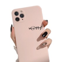 스톤스틸 스마일 해피 럭키 캐릭터 스퀘어 카메라 커버 파스텔 컬러 휴대폰 케이스
