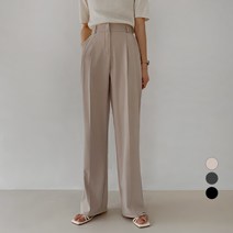 바블링브룩 여성용 핀턱 밴딩 와이드 슬랙스 LONG