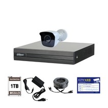 싸드 FULL HD 200만 화소 DVR 실내외 적외선 CCTV + 카메라 자가설치 패키지, 1개, PK210401B