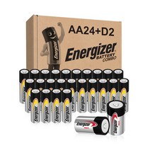 에너자이저 알카라인 AA 건전지 24p + 맥스 D 건전지 2p, 1세트, 1개