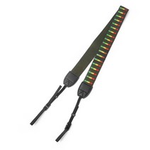 우밍스토어 카메라 삼색라인 넥 스트랩 밀리터리 그린, 1개