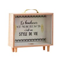 우드프레임 인테리어 저금통 20.5 x 18.5 x 7 cm, D 우드, 1개