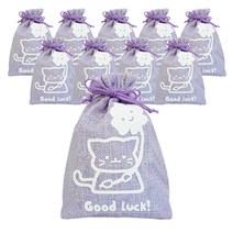 도나앤데코 good luck 네잎클로버 마주머니, 10개, 퍼플(야옹이)