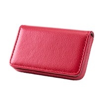 넘버원즈 클래식 가죽 명함 케이스, 레드, 1개