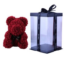 프랑온드 발렌타인데이 화이트데이 기념일 로즈 베어, 리본 와인, 25cm