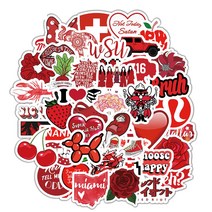 캐리어스티커 노트북 스트릿 레드 Red 데코 50종 세트, 혼합색상