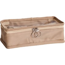 온메이커 투명 컬러 필통, 베이지, 1개