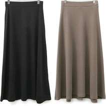 가비진 여성용 쫀쫀 스판 밴드 A라인 롱 스커트 2p