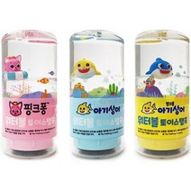 핑크퐁 아기상어 워터볼 토이스탬프 3종 칭찬 만년 도장 No.3, 빨간색, 파란색, 1세트