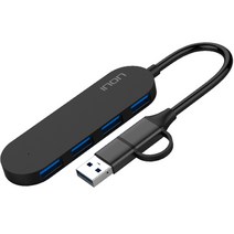 아이논 USB 타입 C / A 4포트 허브 IN-UH420CA, 블랙