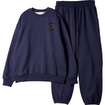 몬티몬 남성용 FINGER PRINT 프린팅 오버핏 기모 맨투맨 조거 세트