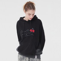 키르시 DOODLE CHERRY CUT-OFF HOODIE 면혼방
