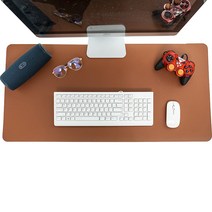 힐리오 방수 인조가죽 데스크매트, 다크브라운