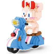 BOYU 나노블럭 블루스쿠터곰, 혼합색상