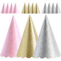 조이파티 글리터 파티고깔 3종 x 5p 세트, 실버, 골드, 펄핑크, 1세트