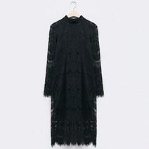 TANKUS 폴라넥 페미닌 레이스 롱 긴팔 원피스 TU4OP008L0