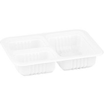 스완 국 찜 탕 도시락 실링 배달 일회 용기 19143 3호 3칸 650ml 백색, 100개입, 100개