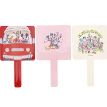 디즈니 사각 손거울 3종 세트, 1세트, 레드, 핑크, 아이보리