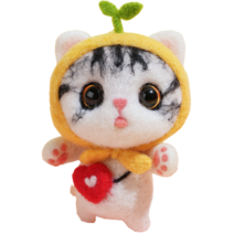 후니마켓 DIY 펠트 세트 고양이 48노랑, 혼합색상, 1세트
