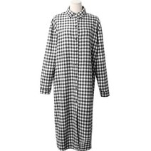 린다샵 하큐듀 박시 체크 롱 셔츠 원피스 cpops8348k2b