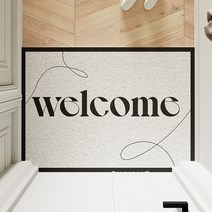 마이데일리 빈티지 레터링 현관 인테리어 발매트 카페트, welcome
