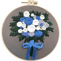 위즈앤위즈 누구나 DIY 프랑스자수 패키지 20cm, 꽃다발 06, 1세트