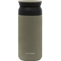 네이쳐리빙 퓨어데일 심플 진공 스텐 텀블러, 카키, 350ml