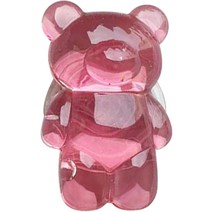 코쿼드 컬러 글리터 곰돌이 입체 허브톡, 1개, 로즈핑크