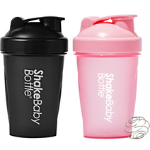 쉐이크베이비 보틀 쉐이커 2종 세트, 블랙, 핑크, 600ml