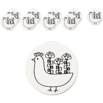 민화샵 패브릭 손거울 만들기, 10개, 모란 품은 닭(UDPFB0077)