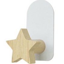 제이 우드 강력 벽걸이 별, 1개, 화이트 + 원목색