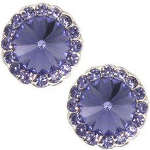 포인트 보석 큐빅 단추 크리스탈 11mm, 니켈바이올렛, 2개